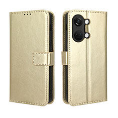 Custodia Portafoglio In Pelle Cover con Supporto BY5 per OnePlus Nord 3 5G Oro