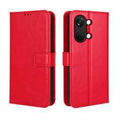 Custodia Portafoglio In Pelle Cover con Supporto BY5 per OnePlus Nord 3 5G Rosso