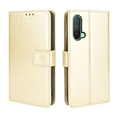 Custodia Portafoglio In Pelle Cover con Supporto BY5 per OnePlus Nord CE 5G Oro