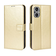 Custodia Portafoglio In Pelle Cover con Supporto BY5 per OnePlus Nord N20 5G Oro
