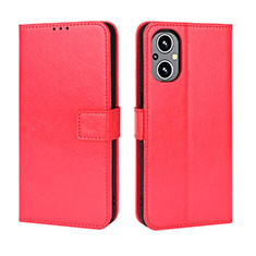 Custodia Portafoglio In Pelle Cover con Supporto BY5 per OnePlus Nord N20 5G Rosso