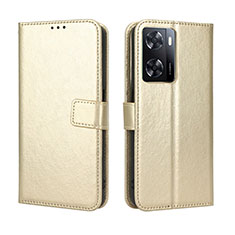 Custodia Portafoglio In Pelle Cover con Supporto BY5 per Oppo A57s Oro