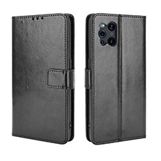 Custodia Portafoglio In Pelle Cover con Supporto BY5 per Oppo Find X3 Pro 5G Nero