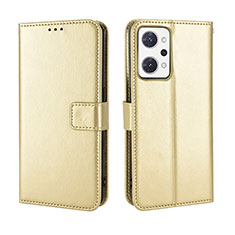 Custodia Portafoglio In Pelle Cover con Supporto BY5 per Oppo Reno7 A Oro