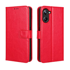Custodia Portafoglio In Pelle Cover con Supporto BY5 per Realme 10 Pro 5G Rosso
