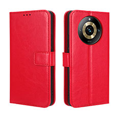 Custodia Portafoglio In Pelle Cover con Supporto BY5 per Realme 11 Pro 5G Rosso