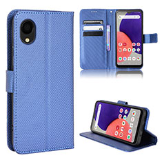 Custodia Portafoglio In Pelle Cover con Supporto BY5 per Samsung Galaxy A22 5G SC-56B Blu