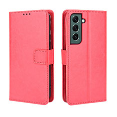 Custodia Portafoglio In Pelle Cover con Supporto BY5 per Samsung Galaxy S22 5G Rosso