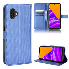 Custodia Portafoglio In Pelle Cover con Supporto BY5 per Samsung Galaxy XCover 6 Pro 5G Blu