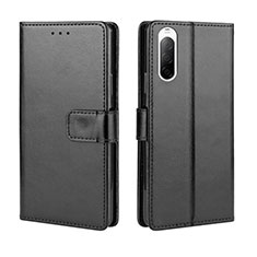 Custodia Portafoglio In Pelle Cover con Supporto BY5 per Sony Xperia 10 II Nero