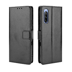 Custodia Portafoglio In Pelle Cover con Supporto BY5 per Sony Xperia 10 III Nero