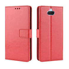 Custodia Portafoglio In Pelle Cover con Supporto BY5 per Sony Xperia 10 Rosso