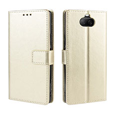 Custodia Portafoglio In Pelle Cover con Supporto BY5 per Sony Xperia 8 Oro