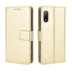 Custodia Portafoglio In Pelle Cover con Supporto BY5 per Sony Xperia Ace II Oro