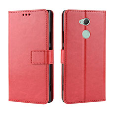 Custodia Portafoglio In Pelle Cover con Supporto BY5 per Sony Xperia XA2 Ultra Rosso