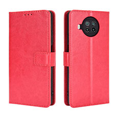 Custodia Portafoglio In Pelle Cover con Supporto BY5 per Xiaomi Mi 10i 5G Rosso