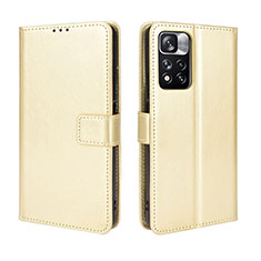 Custodia Portafoglio In Pelle Cover con Supporto BY5 per Xiaomi Mi 11i 5G (2022) Oro