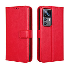 Custodia Portafoglio In Pelle Cover con Supporto BY5 per Xiaomi Mi 12T Pro 5G Rosso