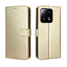 Custodia Portafoglio In Pelle Cover con Supporto BY5 per Xiaomi Mi 13 5G Oro