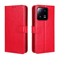 Custodia Portafoglio In Pelle Cover con Supporto BY5 per Xiaomi Mi 13 5G Rosso