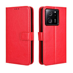 Custodia Portafoglio In Pelle Cover con Supporto BY5 per Xiaomi Mi 13T 5G Rosso