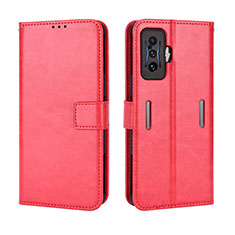 Custodia Portafoglio In Pelle Cover con Supporto BY5 per Xiaomi Poco F4 GT 5G Rosso