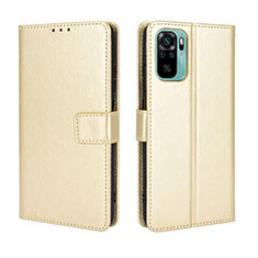 Custodia Portafoglio In Pelle Cover con Supporto BY5 per Xiaomi Poco M5S Oro