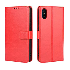 Custodia Portafoglio In Pelle Cover con Supporto BY5 per Xiaomi Redmi 9A Rosso