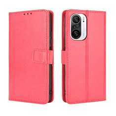Custodia Portafoglio In Pelle Cover con Supporto BY5 per Xiaomi Redmi K40 5G Rosso