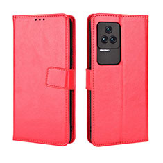 Custodia Portafoglio In Pelle Cover con Supporto BY5 per Xiaomi Redmi K50 5G Rosso