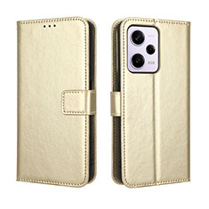 Custodia Portafoglio In Pelle Cover con Supporto BY5 per Xiaomi Redmi Note 12 Pro+ Plus 5G Oro