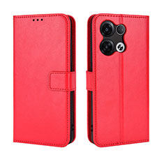 Custodia Portafoglio In Pelle Cover con Supporto BY5 per Xiaomi Redmi Note 13 5G Rosso