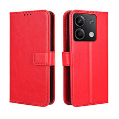 Custodia Portafoglio In Pelle Cover con Supporto BY5 per Xiaomi Redmi Note 13 5G Rosso