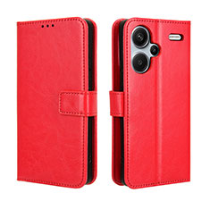 Custodia Portafoglio In Pelle Cover con Supporto BY5 per Xiaomi Redmi Note 13 Pro+ Plus 5G Rosso