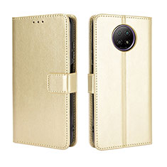 Custodia Portafoglio In Pelle Cover con Supporto BY5 per Xiaomi Redmi Note 9T 5G Oro