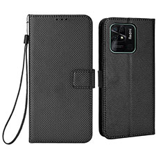 Custodia Portafoglio In Pelle Cover con Supporto BY6 per Xiaomi Redmi 10 India Nero