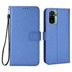 Custodia Portafoglio In Pelle Cover con Supporto BY6 per Xiaomi Redmi Note 10S 4G Blu
