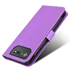 Custodia Portafoglio In Pelle Cover con Supporto BY7 per Asus ROG Phone 6 Pro Viola