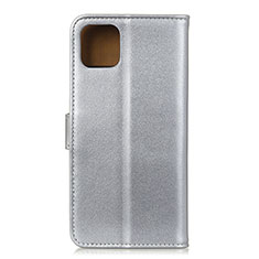 Custodia Portafoglio In Pelle Cover con Supporto C01 per Xiaomi Mi 11 Lite 4G Argento