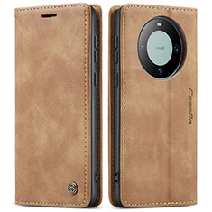 Custodia Portafoglio In Pelle Cover con Supporto C01S per Huawei Mate 60 Pro+ Plus Marrone Chiaro