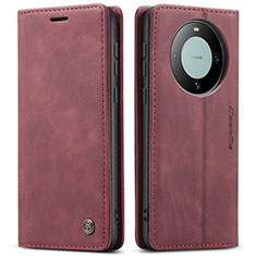 Custodia Portafoglio In Pelle Cover con Supporto C01S per Huawei Mate 60 Pro+ Plus Rosso Rosa