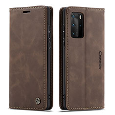 Custodia Portafoglio In Pelle Cover con Supporto C01S per Huawei P40 Pro Marrone