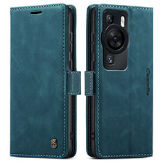 Custodia Portafoglio In Pelle Cover con Supporto C01S per Huawei P60 Blu