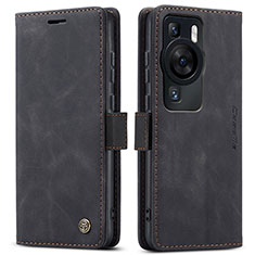 Custodia Portafoglio In Pelle Cover con Supporto C01S per Huawei P60 Pro Nero