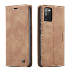 Custodia Portafoglio In Pelle Cover con Supporto C01S per Samsung Galaxy A02s Marrone
