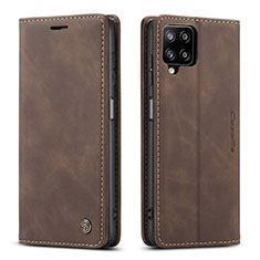 Custodia Portafoglio In Pelle Cover con Supporto C01S per Samsung Galaxy A12 Nacho Marrone