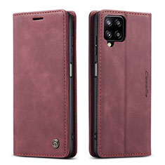 Custodia Portafoglio In Pelle Cover con Supporto C01S per Samsung Galaxy A12 Nacho Rosso Rosa