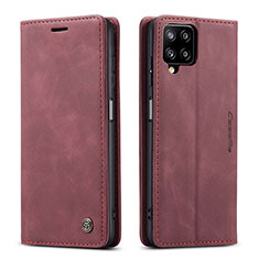 Custodia Portafoglio In Pelle Cover con Supporto C01S per Samsung Galaxy A12 Rosso Rosa
