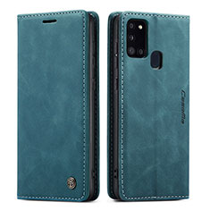 Custodia Portafoglio In Pelle Cover con Supporto C01S per Samsung Galaxy A21s Blu