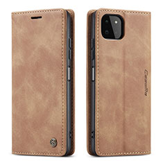 Custodia Portafoglio In Pelle Cover con Supporto C01S per Samsung Galaxy A22 5G Marrone Chiaro